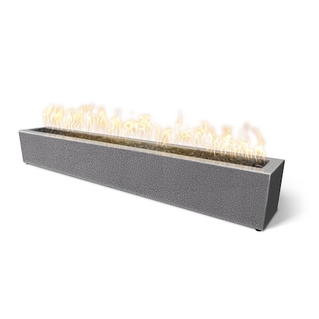 The Outdoor Plus 60 Rectangular Eaves Fire Pit - Powder Coated Metal - Silver Vein - Natural Gas OPT-LBTPC60-SLV-NG